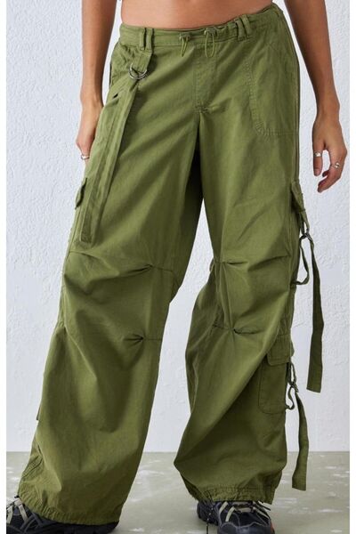 september island Vintage Khaki Fringed Cargo Pants