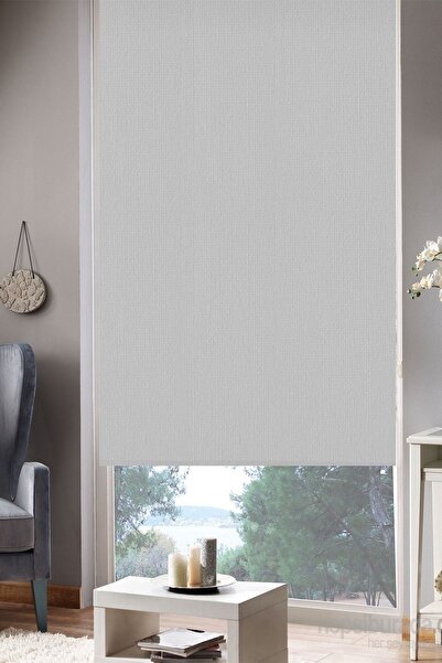 Taç Rüyaper Mat Polyester Gri Stor Perde Kalın Leke Tutmaz