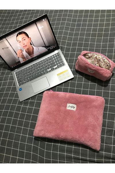 LOVELYBAG Περσική ροζ βελούδινη θήκη για στυλό