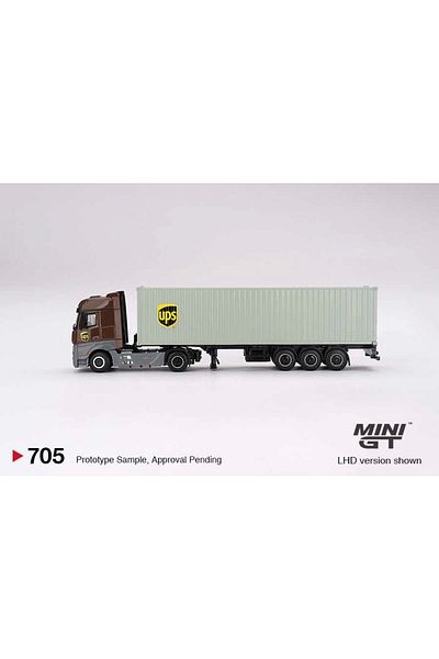 mini gt : 1/64 Mercedes-Benz Actros W/ 40 ft Container " Ups Europe"