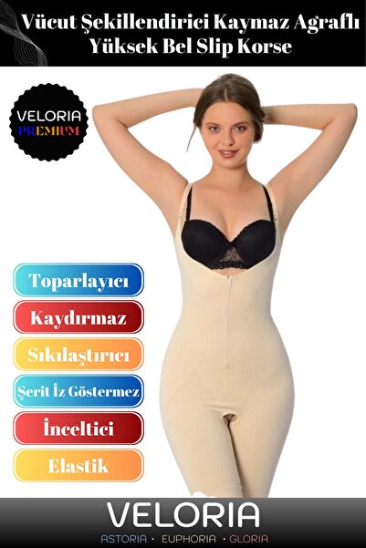 Veloria Premium Seri 2 Beden İncelten Askılı Sıkılaştırıcı Vücut Şekillendire...