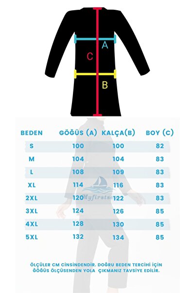 myfirstsea Kadın Düz Renk Tesettür Mayo Pantolon Bone Eşarp Tunik Tam Set 4 Parça Su İtici Tesettür Mayo