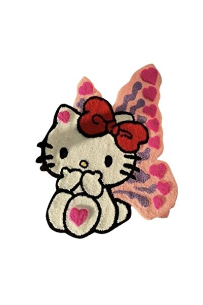 dogaf Hello Kitty Pembe Kanatlı Kilim