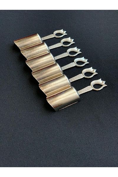 BUSRA'S HOME Set of 6 Silver Measuring Spoons