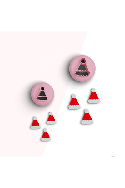 brocutters قبعة عيد الميلاد الصغيرة من طين البوليمر - قلادة وقطع حلوى، قالب س...