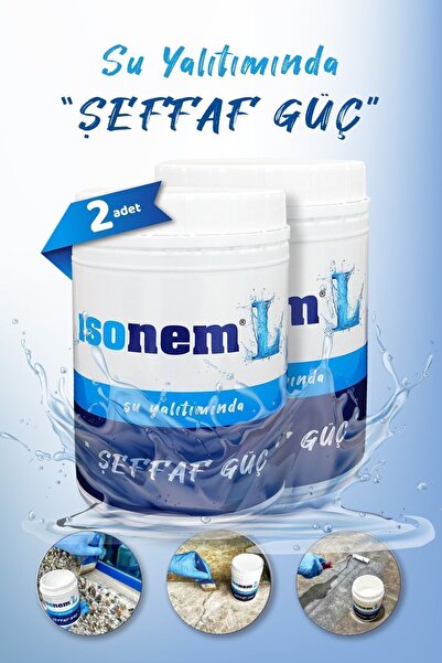 Isonem L Şeffaf Güç | Su Yalıtımı (2 Adet) 1 Kg Şeffaf Su Yalıtım