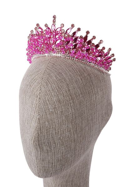 Hayalperest boncuk Pink Bridal Henna Wedding Crown - Crystal Stone and Bead Decoration