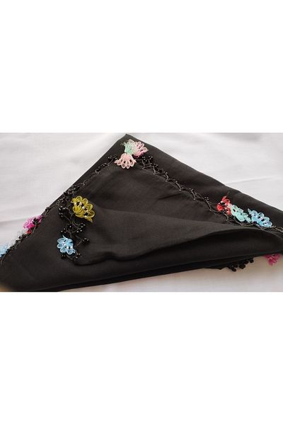 Galibarda Ribbon Embroidered writing-Black