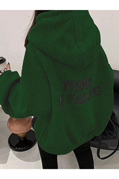 BOHEMGİYİM Bohem Giyim Kadın Gri Oversize M'ı Baskılı Sweatshirt