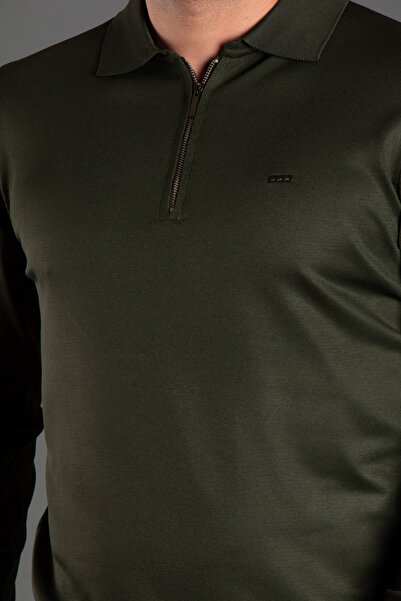 ZEKİ ÖZER Men's Knitwear Sweater - Polo Collar, Zippered