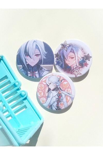 Yenaplanner Genshin Impact Arlecchino Bag Ornament/Badge Set
