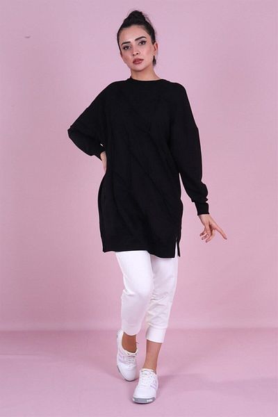 Soul 30644 Crew Neck 2 Thread Tunic Black