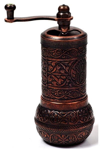 OSMANLI Ottoman Emblem Black Pepper and Spice Mill Copper Color