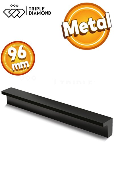 Triple Diamond 96 mm Mat Siyah Çekmece Kulpları Dolap Mobilya Kulp Kulpu 1 Ad...