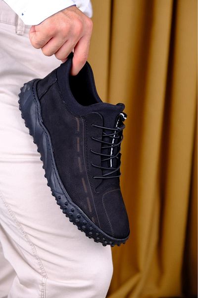 shot night Genuine Nubuck Leather Stretch Smart Lace up Boots