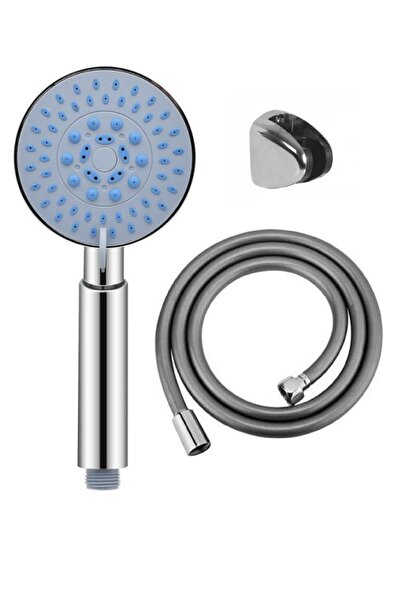 Ahlez Luna 5 Fonksiyonlu Duş Başlığı + Pvc Duş Hortumu + Mafsal Duş Seti