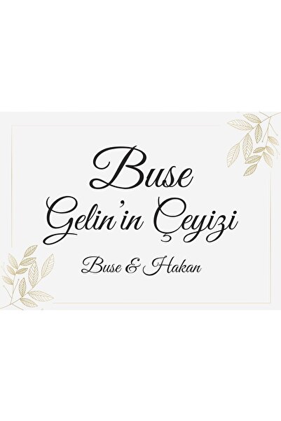 printiks Karışık Süslü Düğün Çeyiz Koli Etiketi 10 Adet A4 Ebat Baskılı Sticker