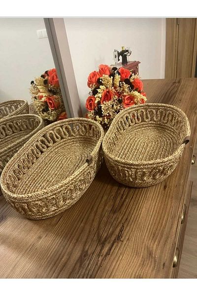 eftlyhome Height 9 and Height 26 - 2-Piece Gift Dowry and Bread Set with Thyricots