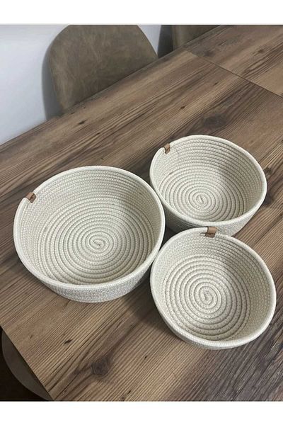 eftlyhome 3-Piece Basket Set - Size 22x9, 20x8, 18x7, Multi-Purpose and Organized Gift