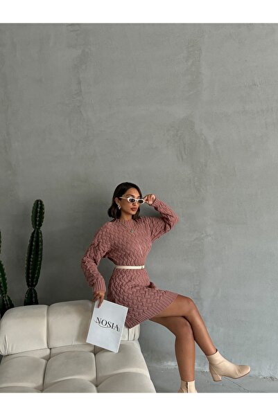Genel Markalar Çapraz Örgülü Salaş Triko Tunik