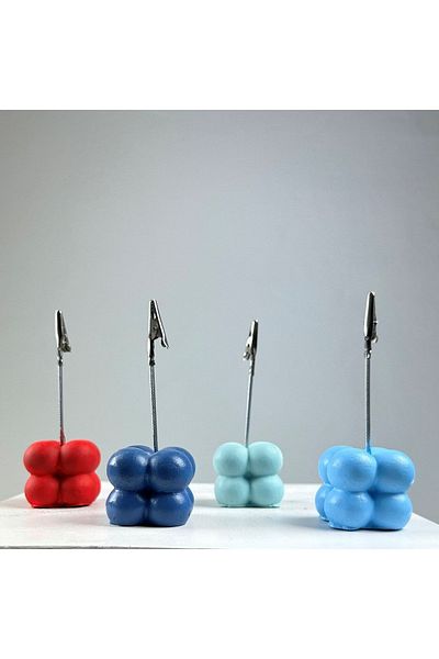 oasis decoration Bubble Note Holder Set of 4 ( Mint - Red - Light Blue - Gray Blue)