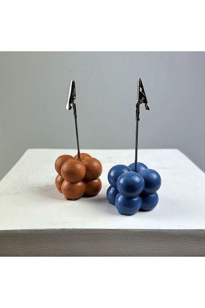 oasis decoration Bubble Note Holder Set of 2 ( Terracota - Gray Blue )