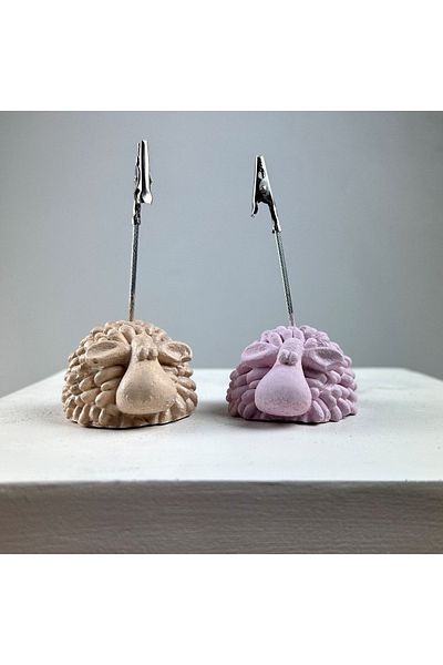 oasis decoration Lamb Note Holder Set of 2 (cream-pink)