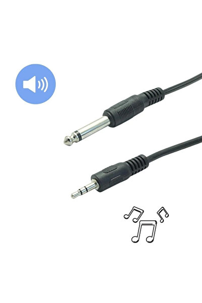 harry 3 Metre Bilgisayar Amfi Ses Ara Kablosu-3.5 mm Stereo 6.5 mm Aux Ses Ka...