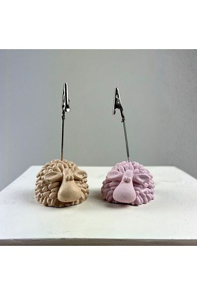 oasis decoration Lamb Note Holder Set of 2 (cream-pink)