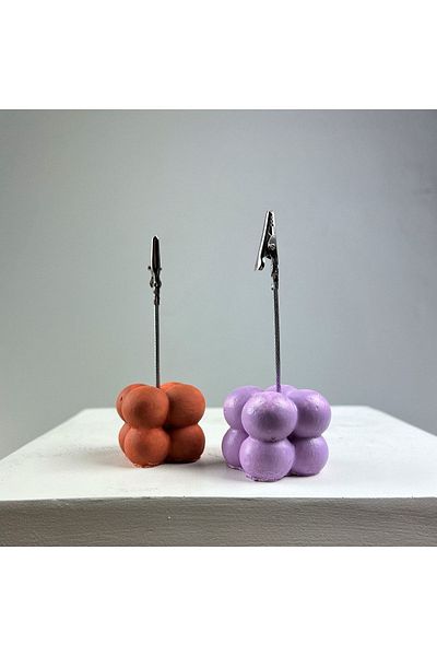 oasis decoration Bubble Note Holder Set of 2 (Oak - Lilac)