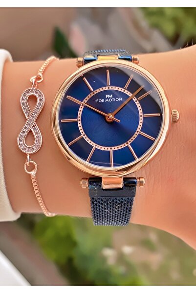 Ferrucci Marka Lacivert Renk Çelik Kordon 2 Yıl Garantili Kadın Kol Saati - B...