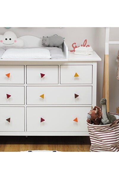 afralya home 4 adet! üçgen ahşap çekmece/dolap kulpu, kare ahşap kulp, boyana...