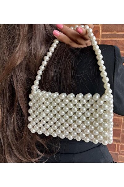 RF Jewelry Geantă dreptunghiulară cu perle cu mâner