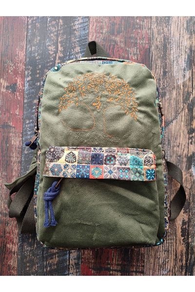 Street Bag Tree of Life Κεντημένη Ethnic Αυθεντική Τσάντα Bohemian Καθημερινή χρήση ταξιδιού