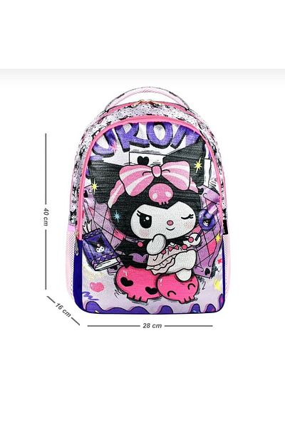 Kids Școală și cutie de prânz cu sclipici Kuromi