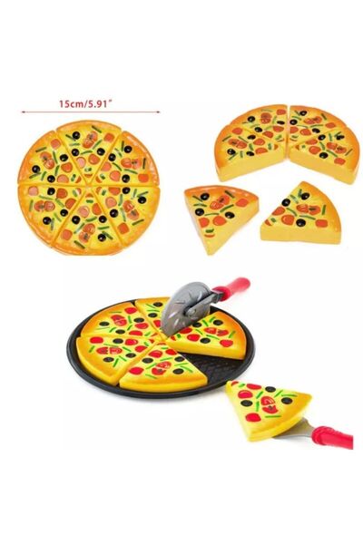 Depomiks Avm 24 Parça Kesilebilir Meyve Sebze + 16 Parça Aksesuarlı Tepsili Pizza Seti + Hamburger Seti Oyun Seti