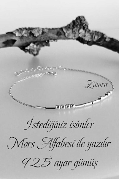 TAKIMAKI 925 Ayar Gümüş Mors Alfabesi Bileklik Gümüş İsimli Bileklik Zincir B...