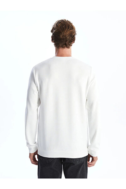 LC Waikiki Ανδρικό φούτερ εκρού - μακρυμάνικο, λαιμόκοψη