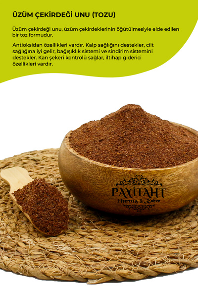 payitaht hurma ÜZÜM ÇEKİRDEĞİ UNU TOZU 200GR TAZE ÇEKİLMİŞ YENİ ÖĞÜTÜLMÜŞ