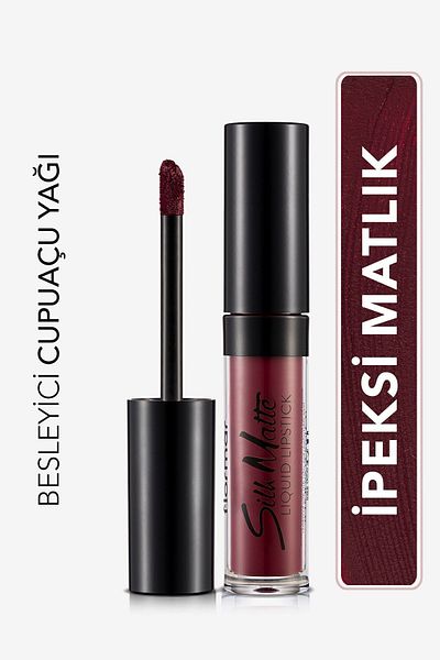 Flormar أحمر شفاه سائل غير لامع مخملي - أحمر شفاه سائل غير لامع من الحرير - 008 بنفسجي داكن -8690604397372