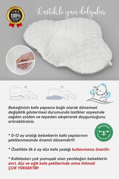 Umaybebek Flat Head Pillow, Baby Head Syndrome Pillow, Newborn Pillow, Sleeping Head Pillow