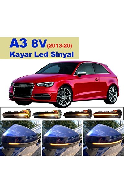 Genel Markalar Audi A3 8v Kayar LED Ayna Sinyali - A3 8v Dikiz Ayna Sinyali