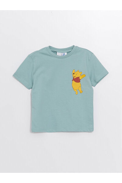 LC Waikiki Σετ πιτζάμες για μωρά αγόρια LCW με σορτς - λαιμόκοψη, κοντό μανίκι, στάμπα Winnie the Pooh