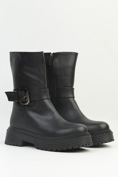 Pierre Cardin ® |   PC-52430 Γυναικείες μαύρες δερμάτινες μπότες