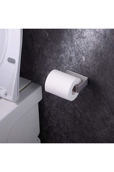 DELTAHOME Paslanmaz Çelik Yapışkanlı Tuvalet Kağıdı Askısı (MODEL STUTTGART ASKILIĞIN EŞİ)