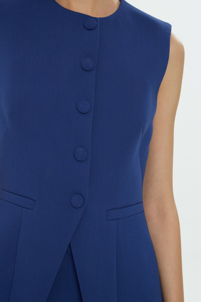 GİZİA Mono Kapamalı Astarlı Kadın Lacivert Dokuma Yelek