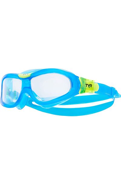 TYR Orion Swim MASK Kids Fit Swimming Goggles (Clear/Red)