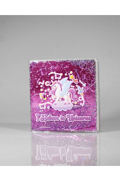 4nio Unicorn Patterned Winged Glitter Water Notebook