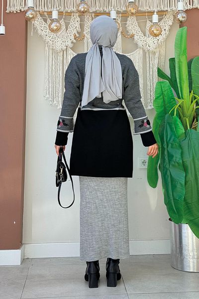 Bym Fashion Καπνιστή Πλεκτή Ζακέτα - Μοντέλο 12045, με τσέπες και ζώνη μέσης