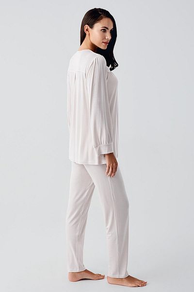 Artış Flexible Viscous Lace Long Sleeve Pajama Set